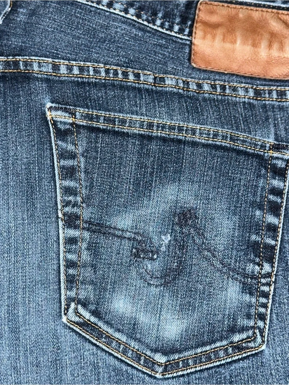 AG Adriano Goldschmied Men’s Size 38 x 30 The Matchbox Hemmed Straight Jeans